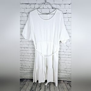 GAP | Gauzy belted partially lined tiered summer dress